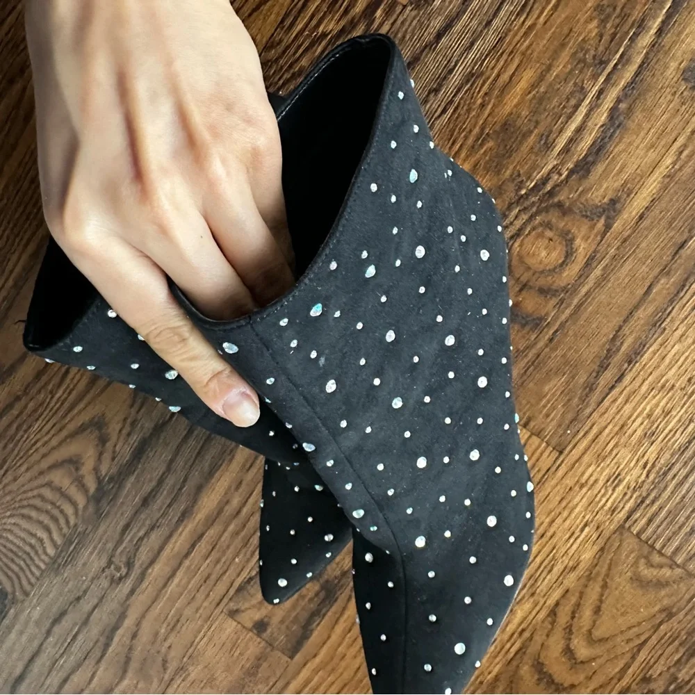 Leith Macee black rhinestone ankle booties US 8 | evening | black tie